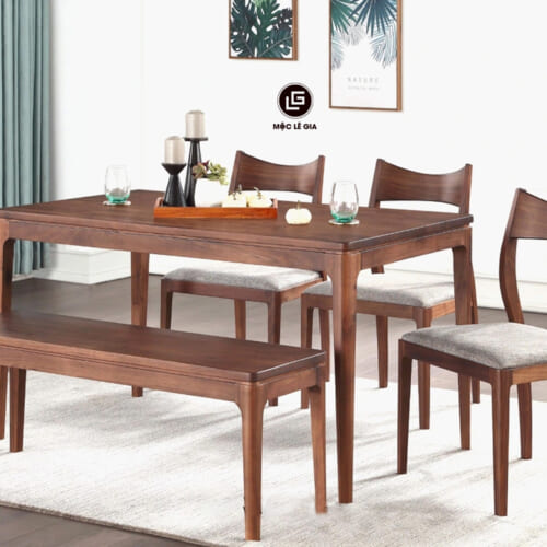 Bàn ăn gỗ óc chó xuất khẩu Bax-68