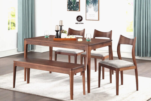 Bàn ăn gỗ óc chó xuất khẩu Bax-68